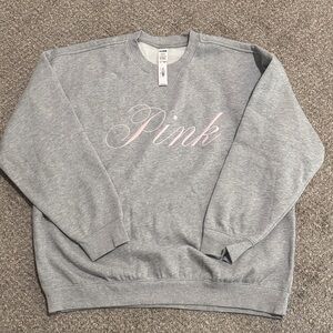PINK Victoria's Secret Gray Sweatshirt with Pink Logo